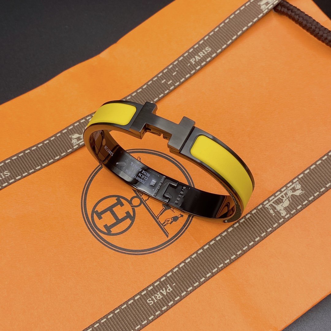 [OAKJURI Jewelry]CLIC HM SO BLACK YELLOW BRACELET
