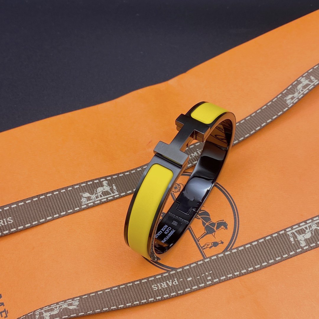 [OAKJURI Jewelry]CLIC HM SO BLACK YELLOW BRACELET