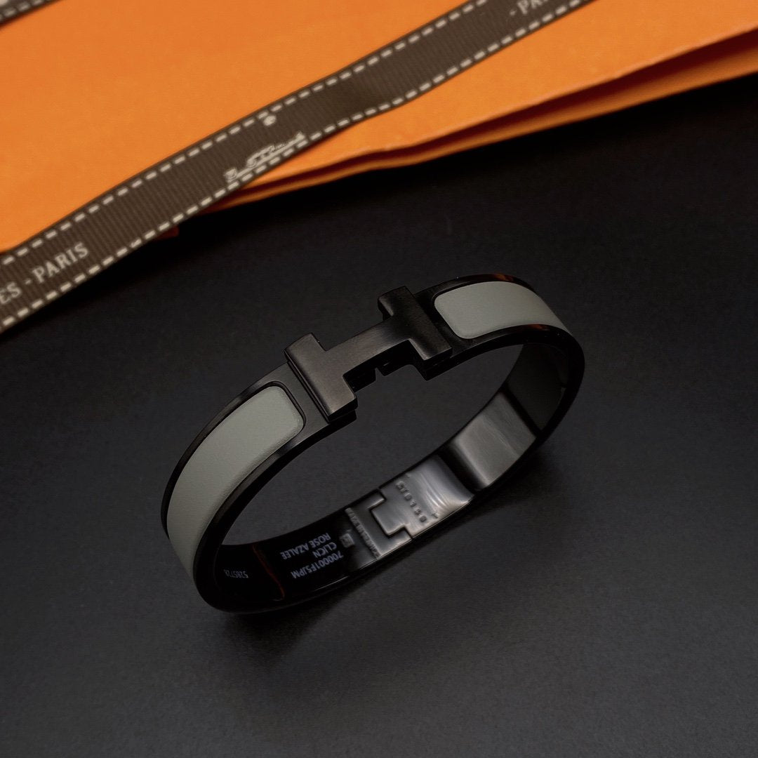 [OAKJURI Jewelry]CLIC HM SO BLACK GREY BRACELET