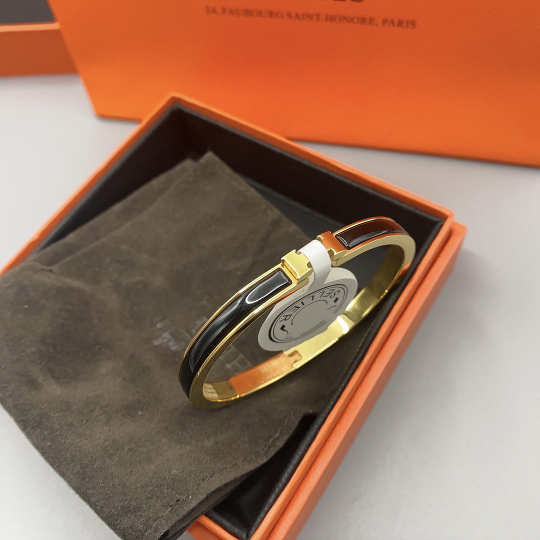 [OAKJURI Jewelry]CLASSIC HM CLIC BLACK 8MM ENAMEL BRACELET