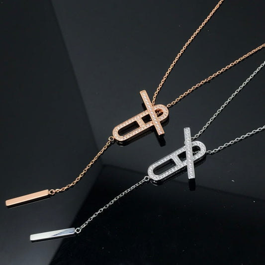 [OAKJURI Jewelry]HM NECKLACE PLATINUM ROSE GOLD DIAMOND