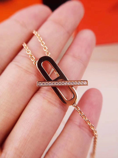 [OAKJURI Jewelry]HM NECKLACE PLATINUM ROSE GOLD DIAMOND