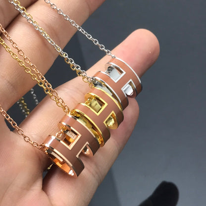[OAKJURI Jewelry]H NECKLACE BROWN