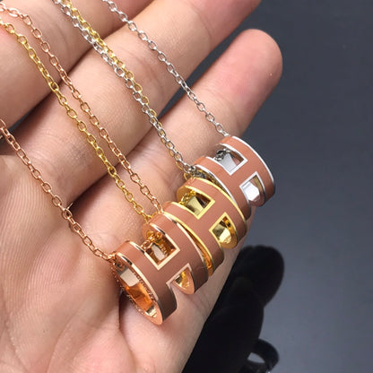 [OAKJURI Jewelry]H NECKLACE BROWN