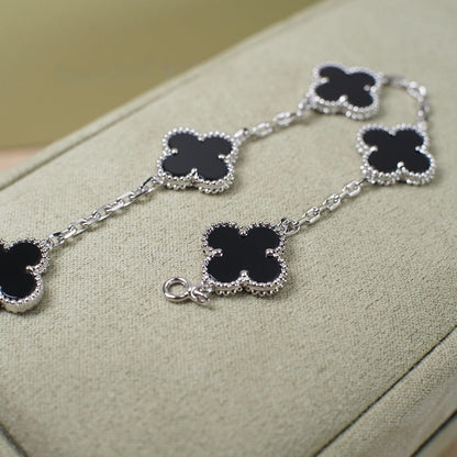 [OAKJURI Jewelry] CLOVER 5 MOTIF ONYXS BRACELET COLLECTION