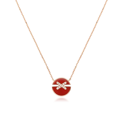 [OAKJURI Jewelry]JEUX DE ROSE GOLD DIAMOND NECKLACE