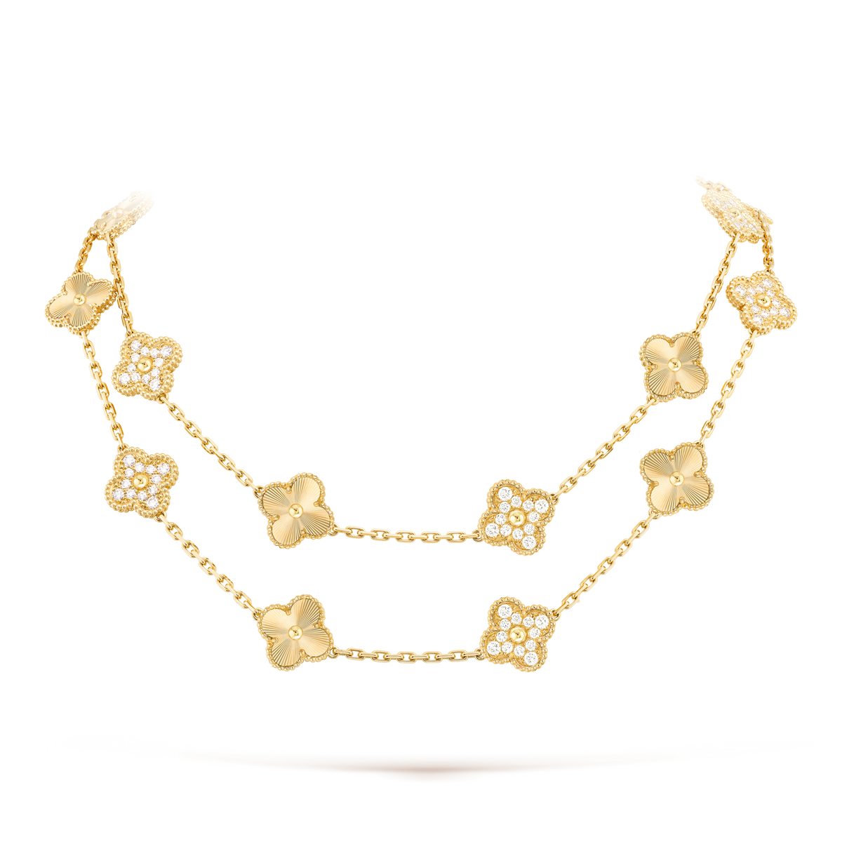[OAKJURI Jewelry]CLOVER 20 MOTIFS LASER DIAMOND NECKLACE
