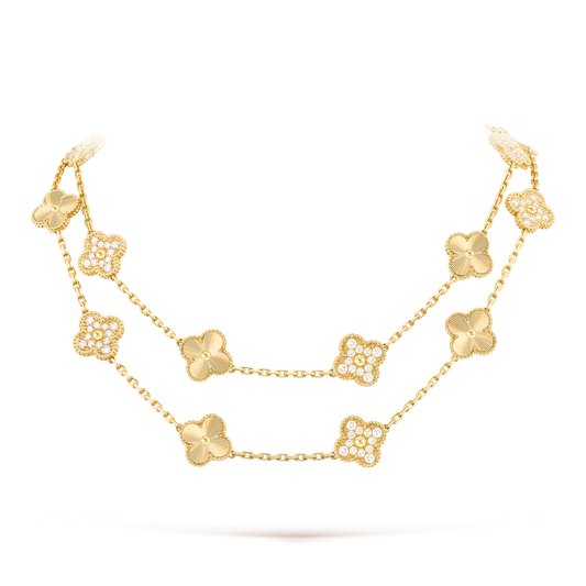 [OAKJURI Jewelry]CLOVER 20 MOTIFS LASER DIAMOND NECKLACE