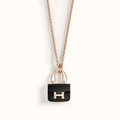 [OAKJURI Jewelry]CONSTANCE BLACK PEDANT PINK GOLD NECKLACE