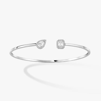 [OAKJURI Jewelry]JONC FLEX MY TWIN TOI & MOI SILVER DIAMOND BRACELET