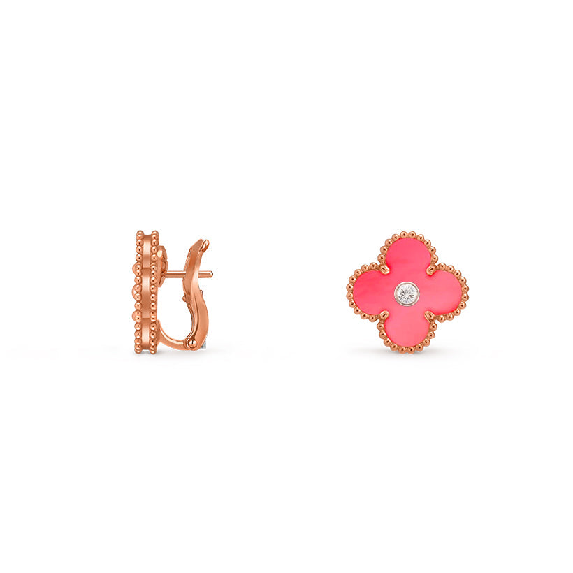 [OAKJURI Jewelry]CLOVER 15MM MOP DIAMOND EARRINGS COLLECTION