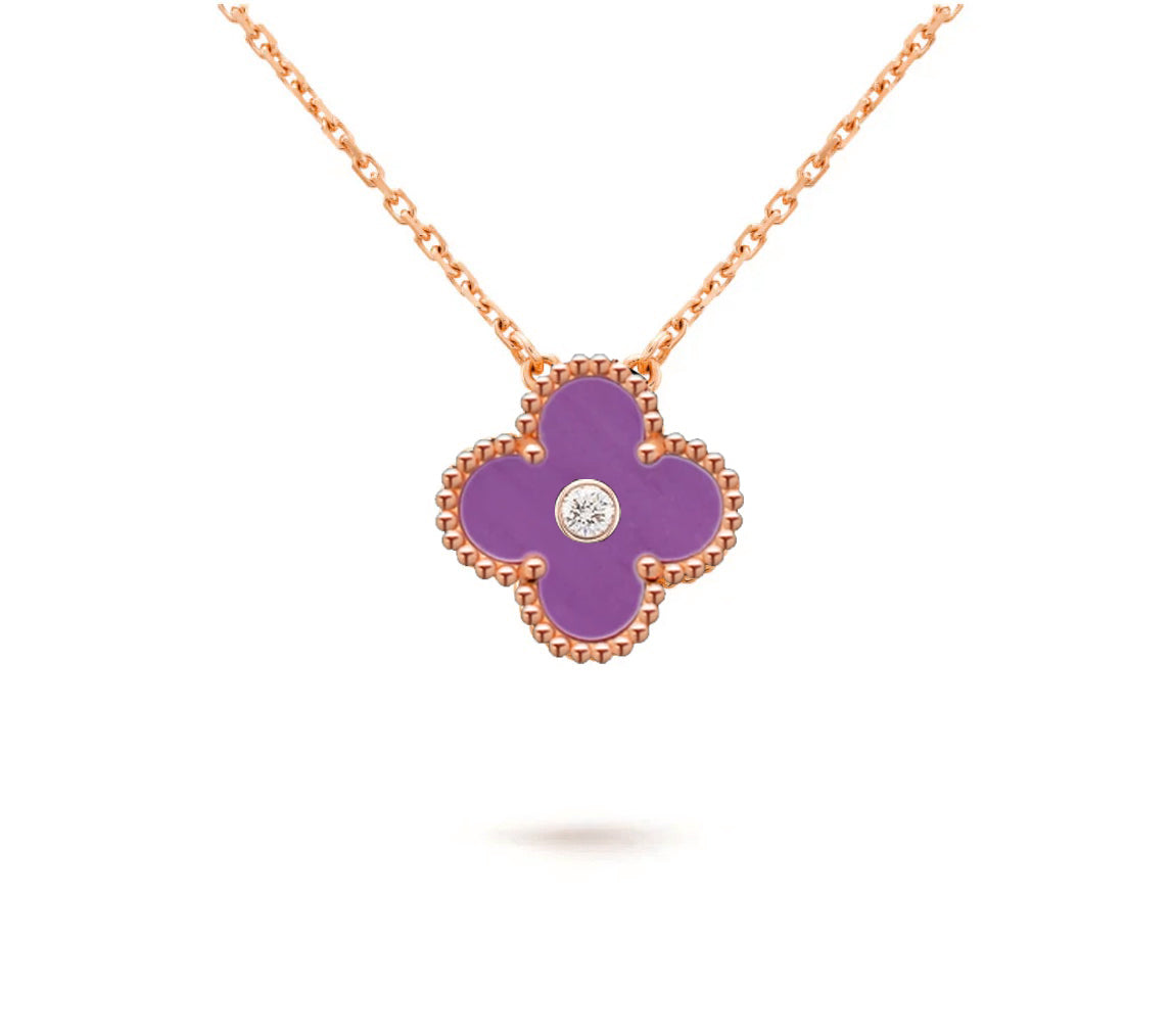 [OAKJURI Jewelry]CLOVER 15MM DIAMOND SINGLE FLOWER NECKLACE COLLECTION