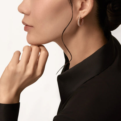 [OAKJURI Jewelry] CLASH FULL DIAMOND MEDIUM EARRINGS