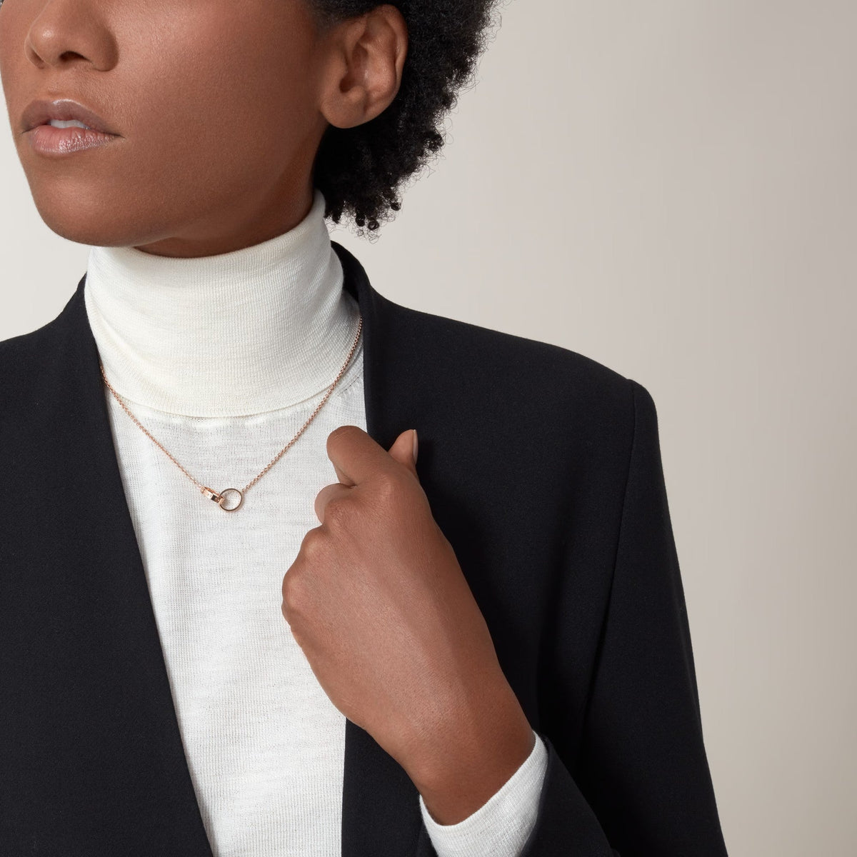 [OAKJURI Jewelry] LOVE DOUBLE RING NECKLACE