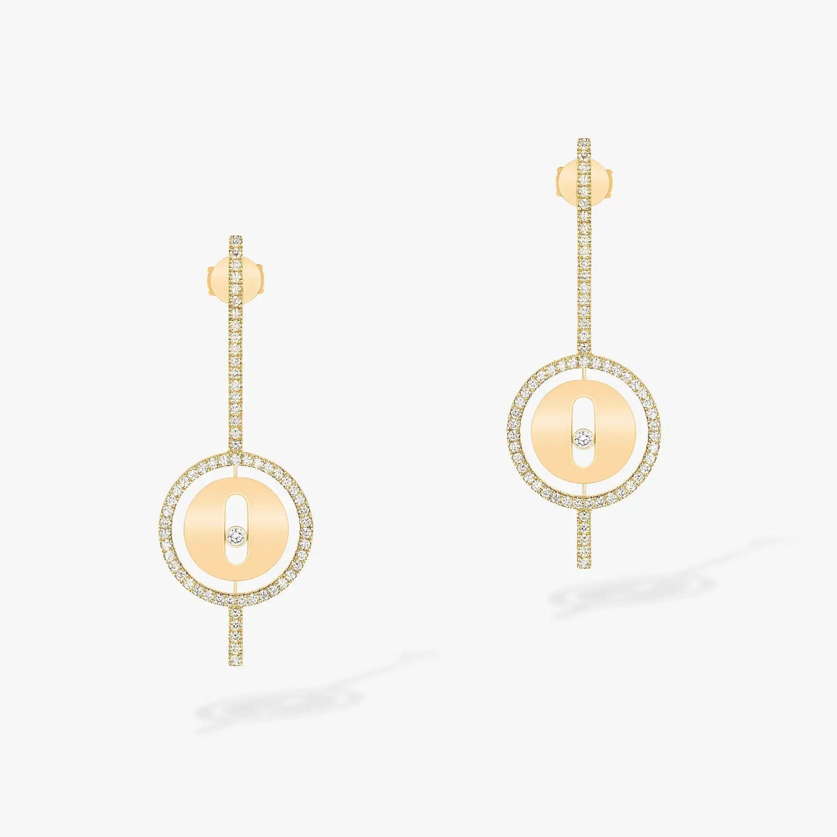 [OAKJURI Jewelry]LUCKY MOVE ARROW PINK GOLD DIAMOND EARRINGS