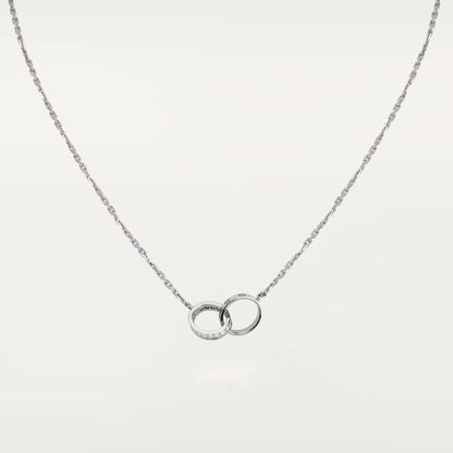 [OAKJURI Jewelry] LOVE DOUBLE RING HALF DIAMOND NECKLACE