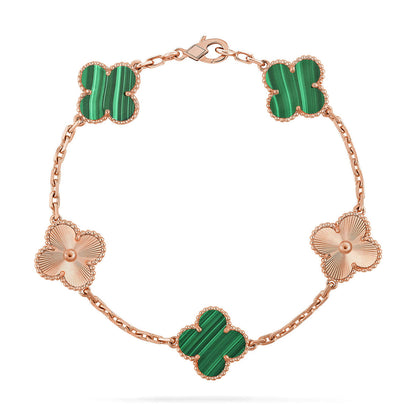 [OAKJURI Jewelry] CLOVER 5 MOTIF MALACHITE BRACELET COLLECTION