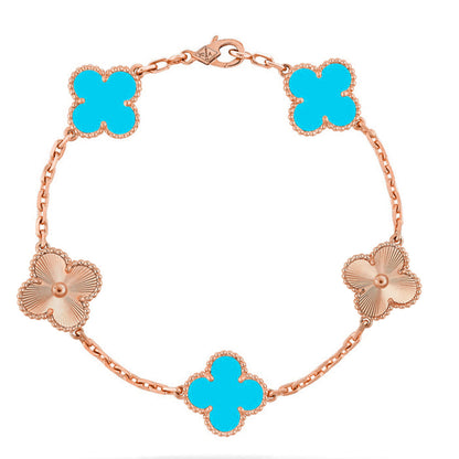[OAKJURI Jewelry] CLOVER 5 MOTIF TURQUOISE BRACELET COLLECTION