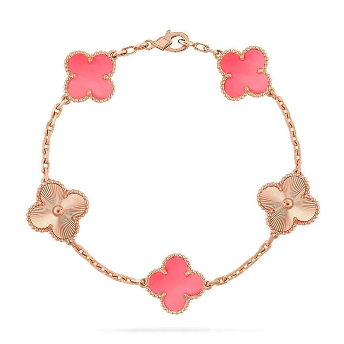 [OAKJURI Jewelry] CLOVER 5 MOTIFS  PINK MOP BRACELET COLLECTION