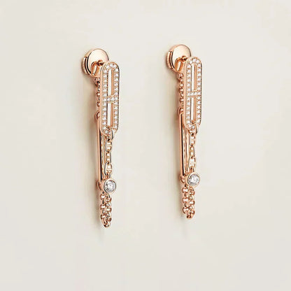 [OAKJURI Jewelry]CHAINE CHAOS DIAMOND DROP EARRINGS