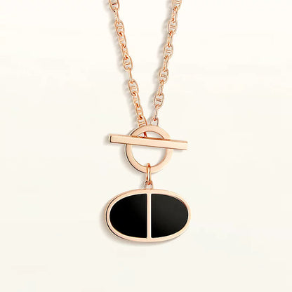 [OAKJURI Jewelry]CHAINE VERSO BLACK CERAMIC NECKLACE