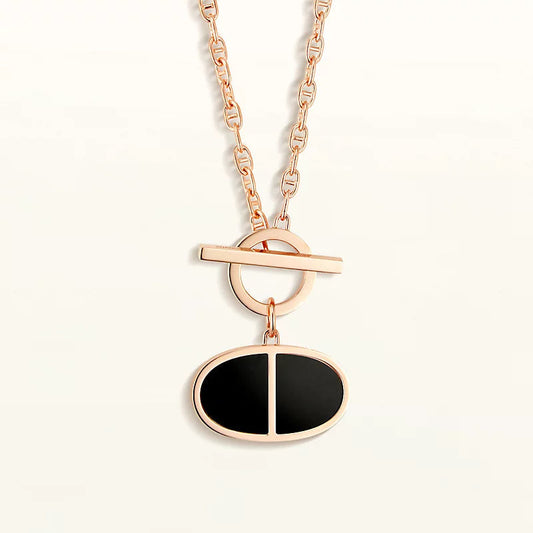 [OAKJURI Jewelry]CHAINE VERSO BLACK CERAMIC NECKLACE