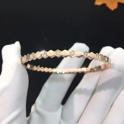 [OAKJURI Jewelry]BEE LOVE PINK GOLD DIAMOND BRACELET