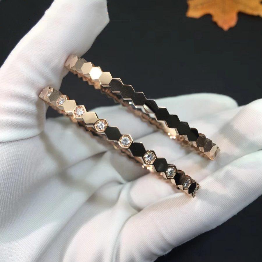 [OAKJURI Jewelry]BEE LOVE PINK GOLD DIAMOND BRACELET