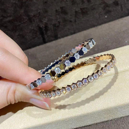 [OAKJURI Jewelry]BEE LOVE GOLD BRACELET FULL DIAMOND