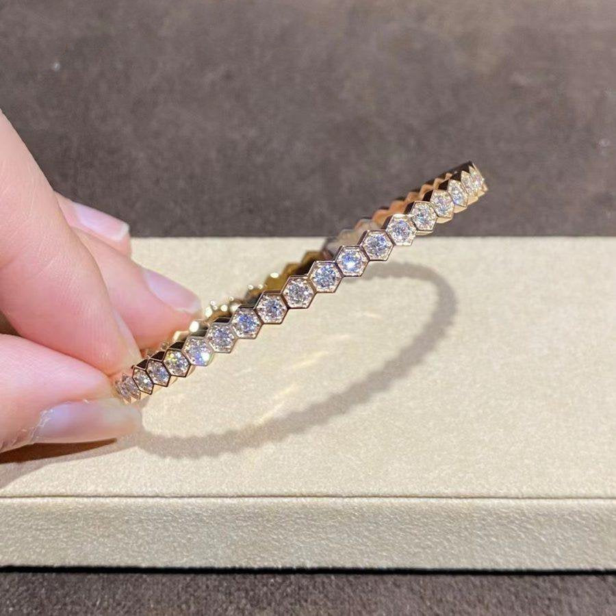 [OAKJURI Jewelry]BEE LOVE GOLD BRACELET FULL DIAMOND