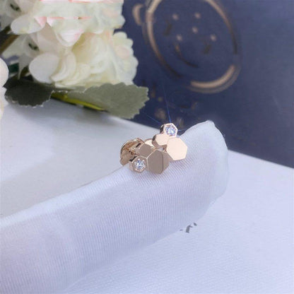 [OAKJURI Jewelry]BEE LOVE PINK GOLD DIAMOND EARRINGS