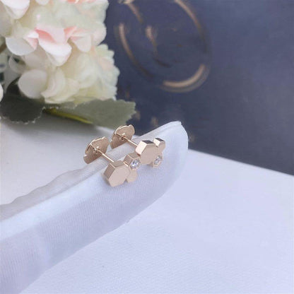 [OAKJURI Jewelry]BEE LOVE PINK GOLD DIAMOND EARRINGS