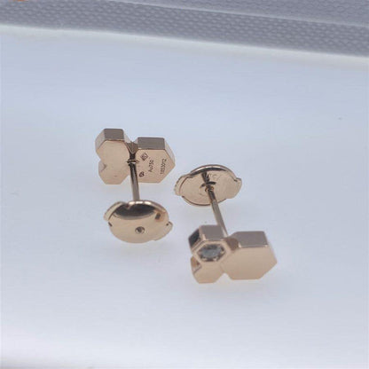 [OAKJURI Jewelry]BEE LOVE PINK GOLD DIAMOND EARRINGS