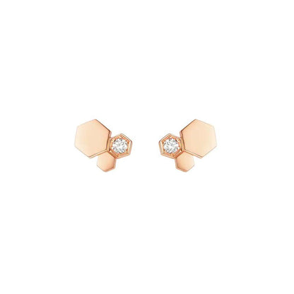 [OAKJURI Jewelry]BEE LOVE PINK GOLD DIAMOND EARRINGS