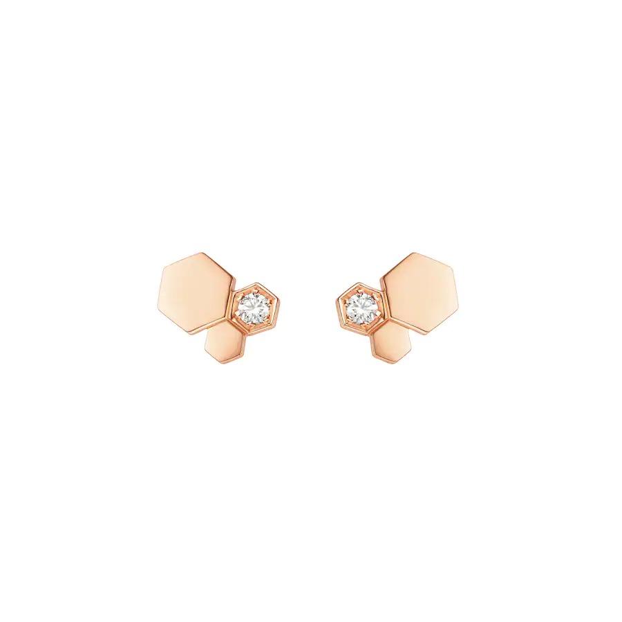 [OAKJURI Jewelry]BEE LOVE PINK GOLD DIAMOND EARRINGS