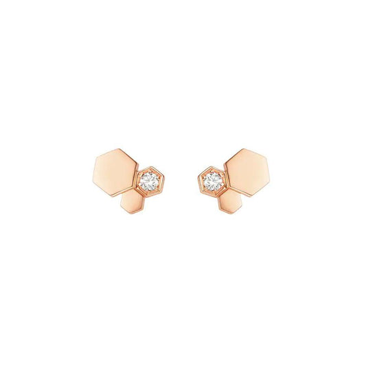 [OAKJURI Jewelry]BEE LOVE PINK GOLD DIAMOND EARRINGS