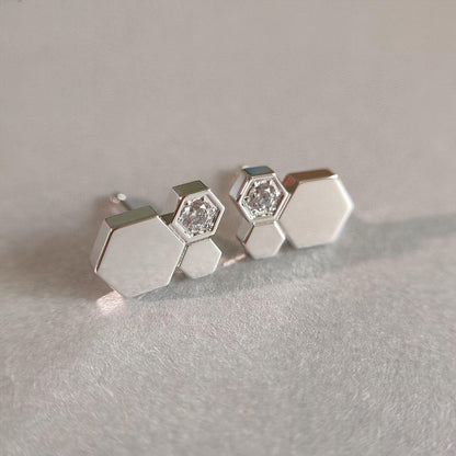 [OAKJURI Jewelry]BEE LOVE SILVER DIAMOND EARRINGS