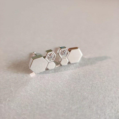 [OAKJURI Jewelry]BEE LOVE SILVER DIAMOND EARRINGS