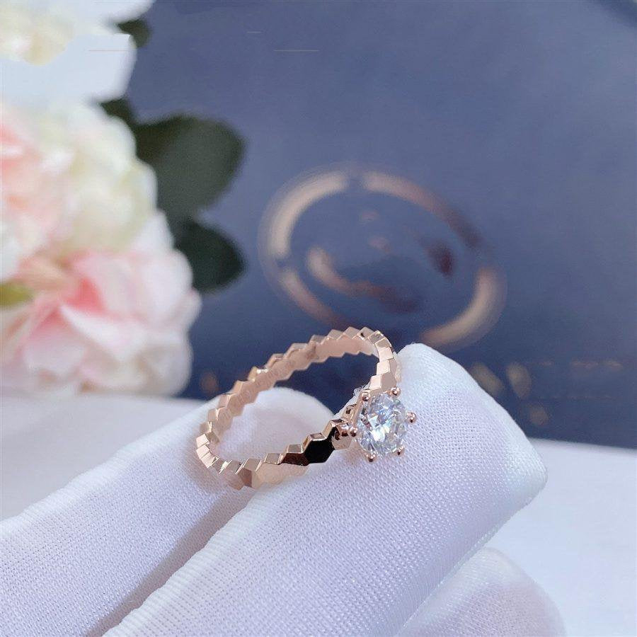 [OAKJURI Jewelry]BEE LOVE RING PINK GOLD 1 DIAMOND