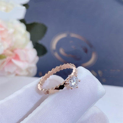 [OAKJURI Jewelry]BEE LOVE RING PINK GOLD 1 DIAMOND
