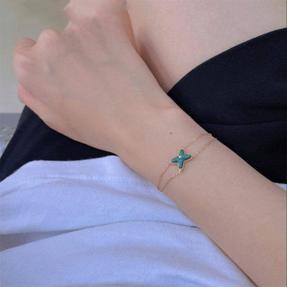 [OAKJURI Jewelry]JEUX BRACELET MALACHITE PINK GOLD 1 DIAMOND