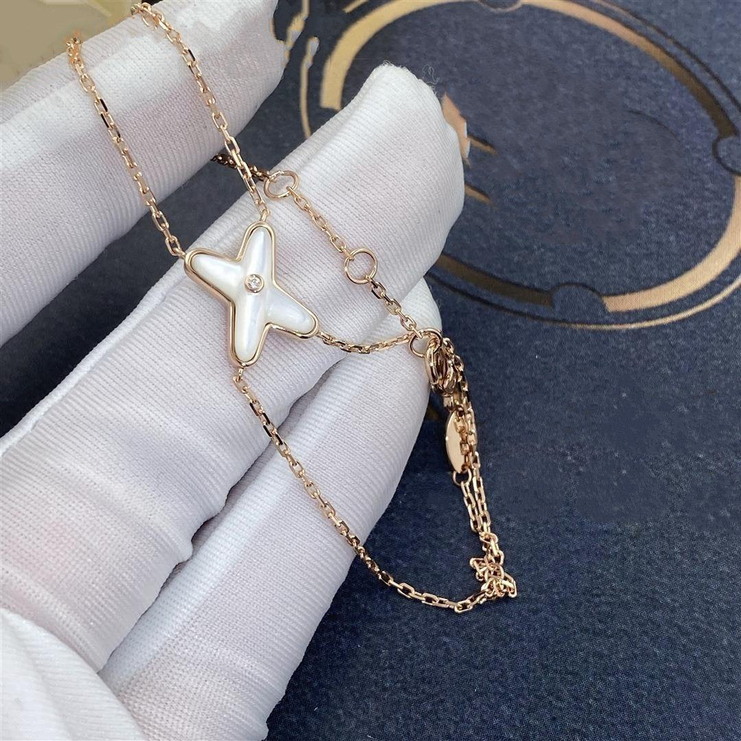 [OAKJURI Jewelry]JEUX BRACELET WHITE MOP PINK GOLD 1 DIAMOND