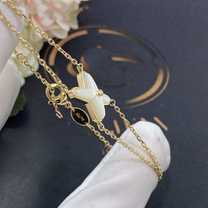[OAKJURI Jewelry]JEUX BRACELET WHITE MOP GOLD 1 DIAMOND