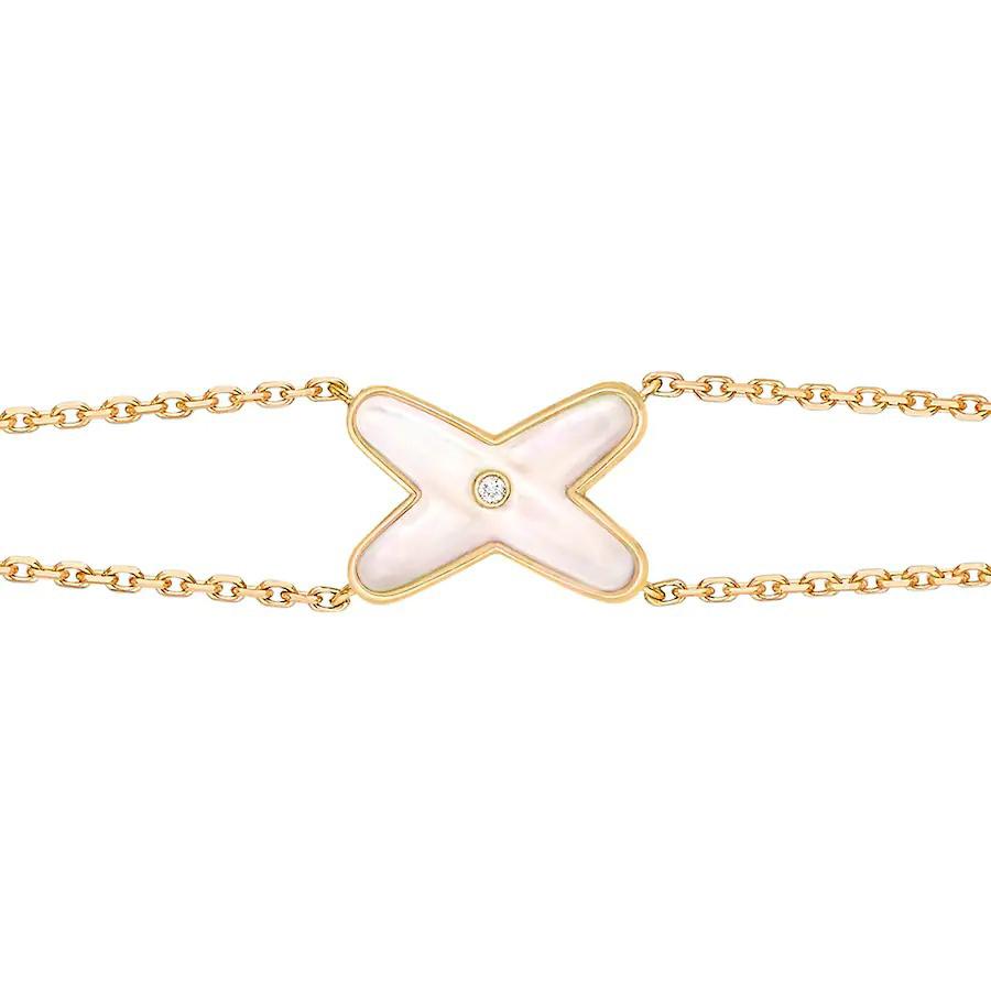 [OAKJURI Jewelry]JEUX BRACELET WHITE MOP GOLD 1 DIAMOND