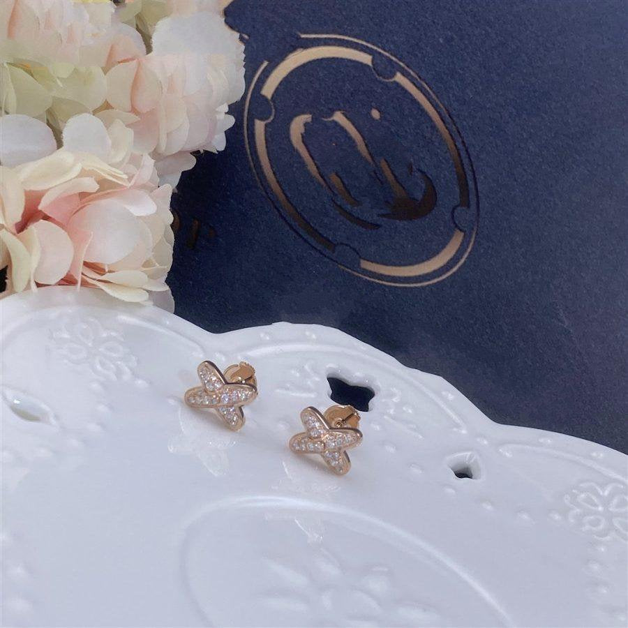 [OAKJURI Jewelry]JEUX DE PINK GOLD DIAMOND EARRINGS