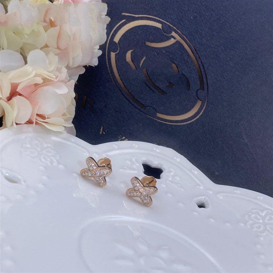[OAKJURI Jewelry]JEUX DE PINK GOLD DIAMOND EARRINGS