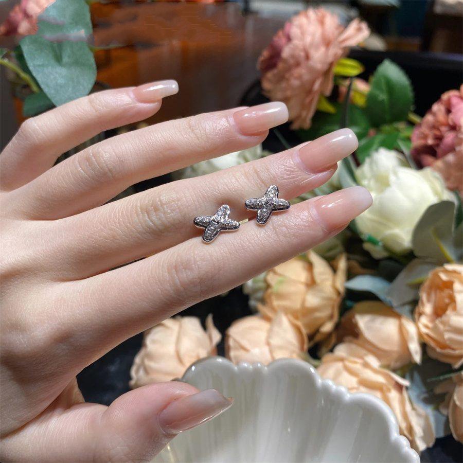 [OAKJURI Jewelry]JEUX DE SILVER DIAMOND EARRINGS