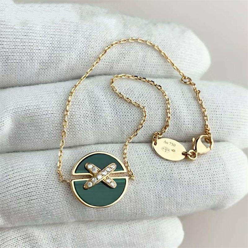 [OAKJURI Jewelry]JEUX DE BRACELET MALACHITE PINK GOLD DIAMONDS