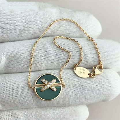 [OAKJURI Jewelry]JEUX DE BRACELET MALACHITE PINK GOLD DIAMONDS