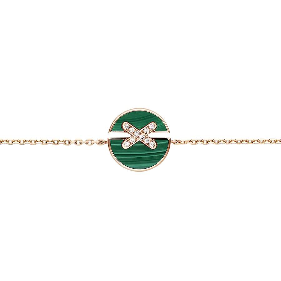 [OAKJURI Jewelry]JEUX DE BRACELET MALACHITE PINK GOLD DIAMONDS